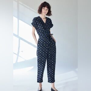 Caron Callahan Addie Jumpsuit - Jet Basket Floral Fil Coupe NWT